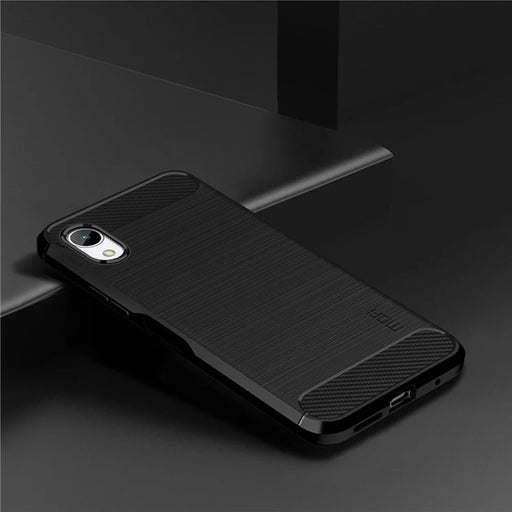 MOFI JK TPU Series-1 for Samsung Galaxy A23e / A22e Carbon Fiber Texture Anti-fingerprints Phone Case Soft TPU Brushed Surface Protective Cover - Black - 2