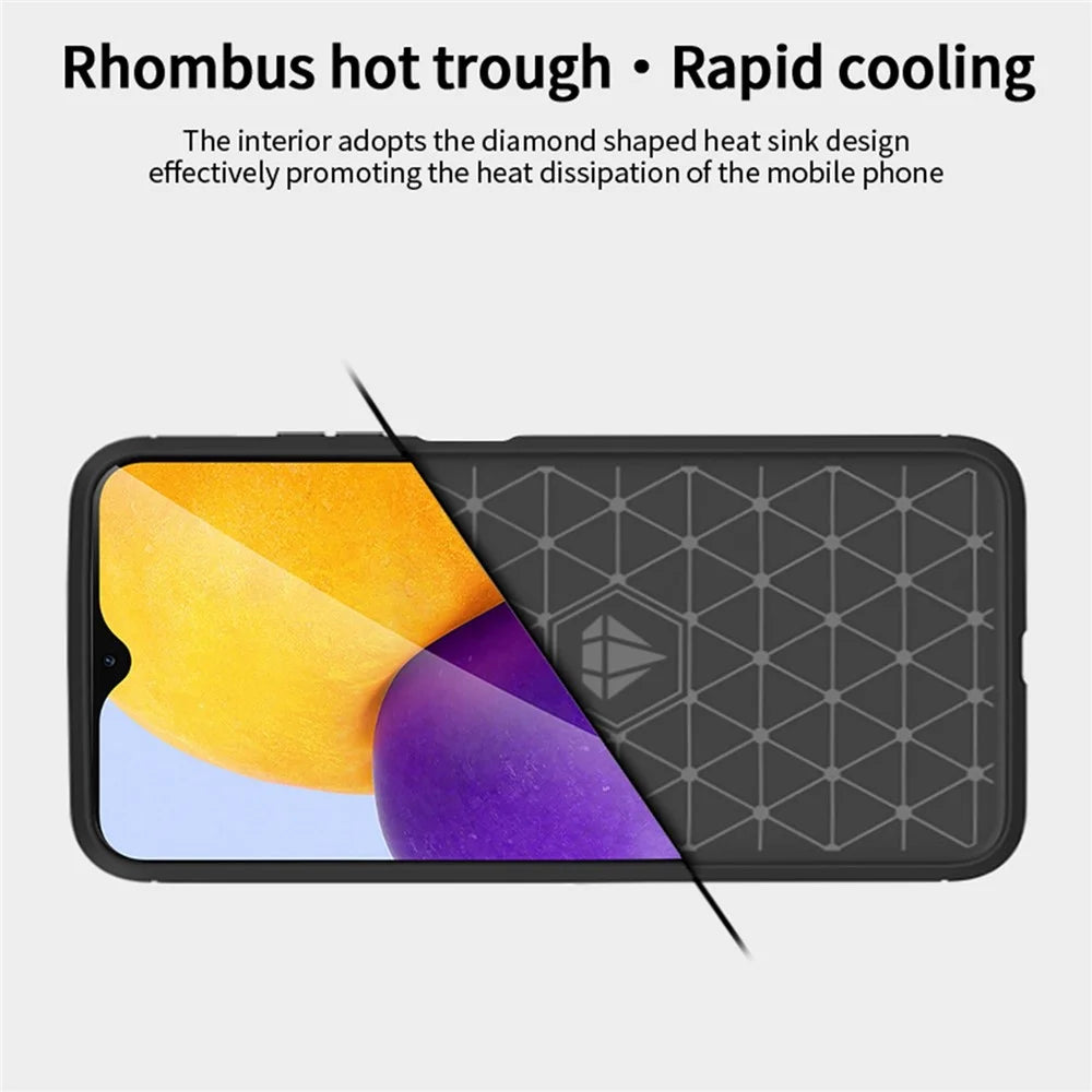 MOFI JK TPU Series-1 for Samsung Galaxy A23e / A22e Carbon Fiber Texture Anti-fingerprints Phone Case Soft TPU Brushed Surface Protective Cover - Black - 7