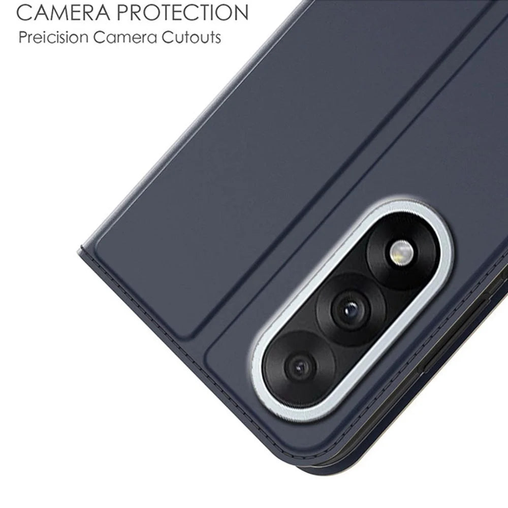 For OnePlus Nord 5 5G / Ace 5 Ultra 5G Case PU Leather Phone Cover with Card Holder Stand - Blue - 5
