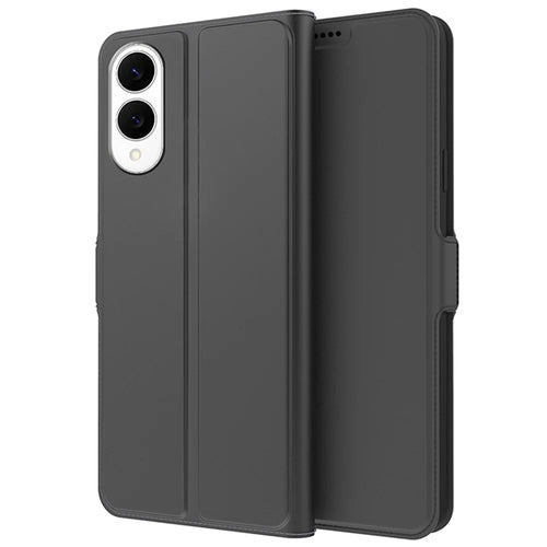 For Samsung Galaxy S25 Edge Case Shockproof TPU Inner Shell Leather Phone Cover Card Slot - Black - 1