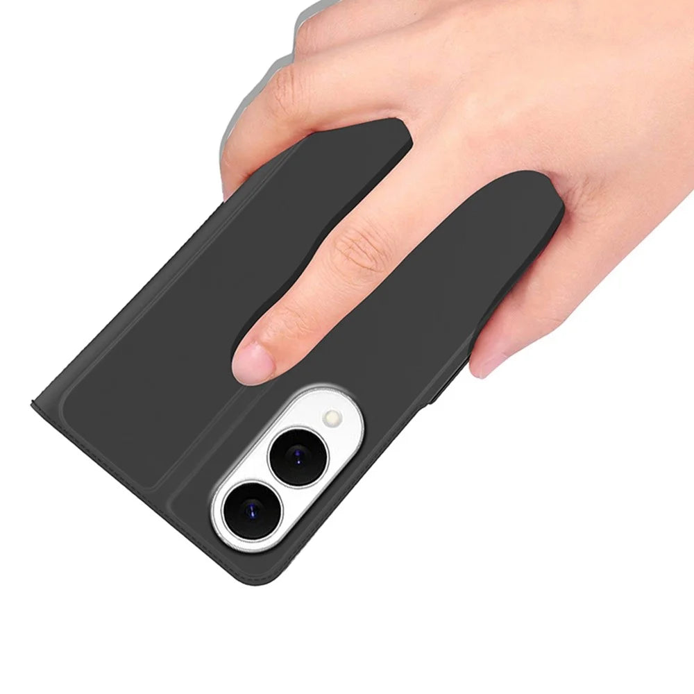 For Samsung Galaxy S25 Edge Case Shockproof TPU Inner Shell Leather Phone Cover Card Slot - Black - 7