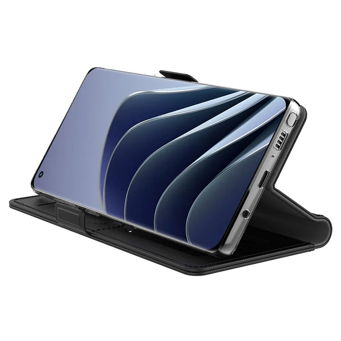 For OnePlus 13T 5G Case Stand PU Leather Phone Cover Card Holder Mirror - Black - 2