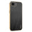KADEM For iPhone 17e / 16e Case Electroplating Silk Texture PU + TPU Phone Back Cover - Black - 1