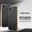 KADEM For iPhone 17e / 16e Case Electroplating Silk Texture PU + TPU Phone Back Cover - Black - 2