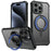 For iPhone 15 Pro Max Magnetic Case with Kickstand PC + TPU Phone Back Cover - Sapphire - 1
