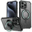 For iPhone 14 Pro Max Magnetic Case with Kickstand PC + TPU Phone Back Cover - Cyan - 1
