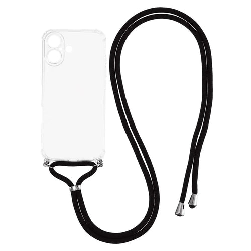 For iPhone 17 Case Reinforced Corner TPU Clear Phone Cover with Lanyard - 1