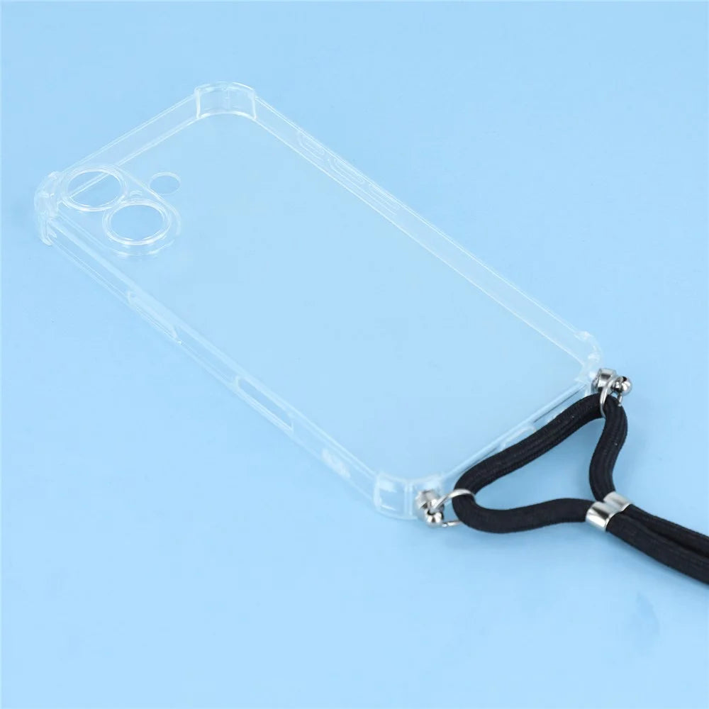 For iPhone 17 Case Reinforced Corner TPU Clear Phone Cover with Lanyard - 4