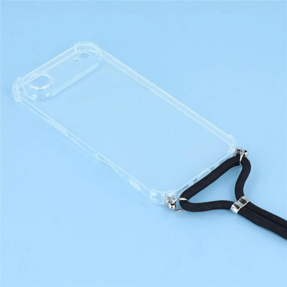 For iPhone Air Case Reinforced Corner TPU Clear Phone Cover with Lanyard - 2