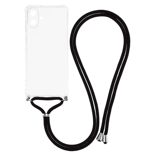 For Samsung Galaxy A08 5G / A08 4G / A07 4G Case Reinforced Corner TPU Clear Phone Cover with Lanyard - 1