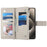 For iPhone 15 Case Zipper Pocket Wallet Color Splicing Leather Flip Phone Cover with Straps - Lake Blue - 6