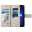 For iPhone 13 Pro Max Case Zipper Pocket Wallet Color Splicing Leather Flip Phone Cover with Straps - Lake Blue - 5