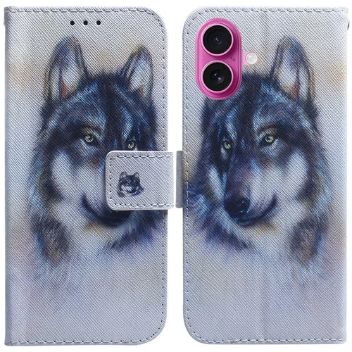For iPhone 17 Wallet Case Pattern Print Leather Phone Cover - Wolf - 1