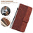 For iPhone 17 Case Geometry Pattern Leather Wallet Phone Cover with Wrist Strap - Brown - 5