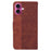 For iPhone 17 Case Geometry Pattern Leather Wallet Phone Cover with Wrist Strap - Brown - 7