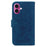For iPhone 17 Case PU Leather Wallet Phone Cover Butterfly Flower Imprint with Strap - Blue - 7