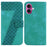 For iPhone 17 Stand Case 7-Shaped Pattern Imprint Leather Phone Cover with Strap - Green - 1