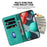 For iPhone 17 Stand Case 7-Shaped Pattern Imprint Leather Phone Cover with Strap - Green - 3