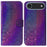 For iPhone Air Stand Case Dazzling Flower Leather Phone Cover with Wrist Strap - Purple - 1