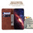 For iPhone Air Case Geometry Pattern Leather Wallet Phone Cover with Wrist Strap - Brown - 2