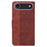 For iPhone Air Case Geometry Pattern Leather Wallet Phone Cover with Wrist Strap - Brown - 7