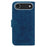 For iPhone Air Case Butterfly Flower Imprint PU Leather Wallet Phone Cover with Strap - Blue - 7