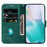 For iPhone Air Wallet Case Tiger Imprint Leather Shockproof Phone Cover with Wrist Strap - Green - 2
