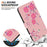 For iPhone 18 Pro / 17 Pro Wallet Phone Case Anti-Drop Leather Flip Cover Pattern Printing with Strap - Sakura - 4