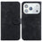 For iPhone 18 Pro / 17 Pro Stand Case Lily Flower Imprint Leather Phone Cover with Wrist Strap - Black - 1