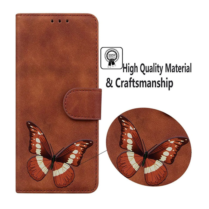 For iPhone 18 Pro Max / 17 Pro Max Stand Case PU Leather Phone Cover Butterfly Printed - Brown - 5