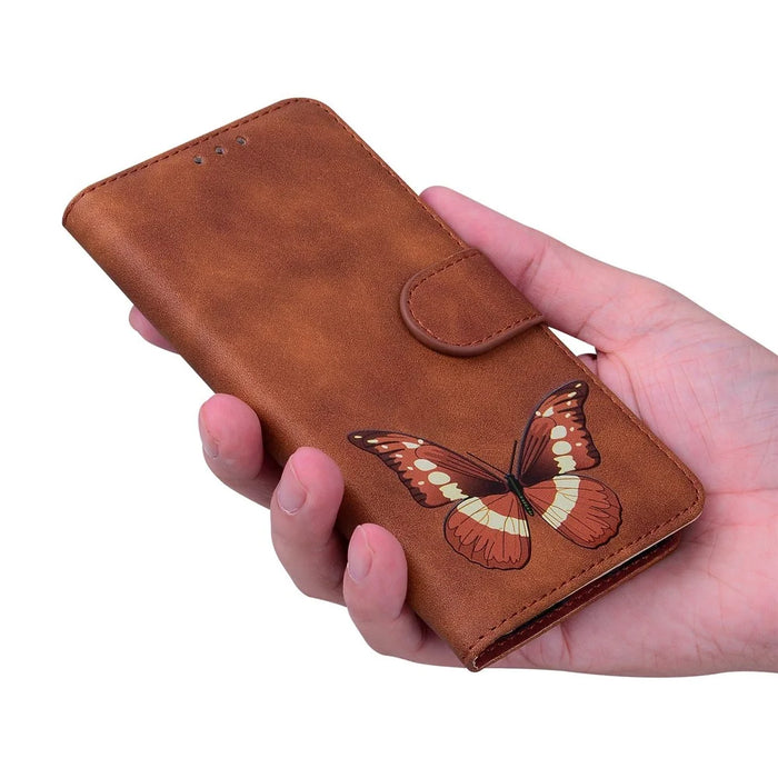 For iPhone 18 Pro Max / 17 Pro Max Stand Case PU Leather Phone Cover Butterfly Printed - Brown - 6