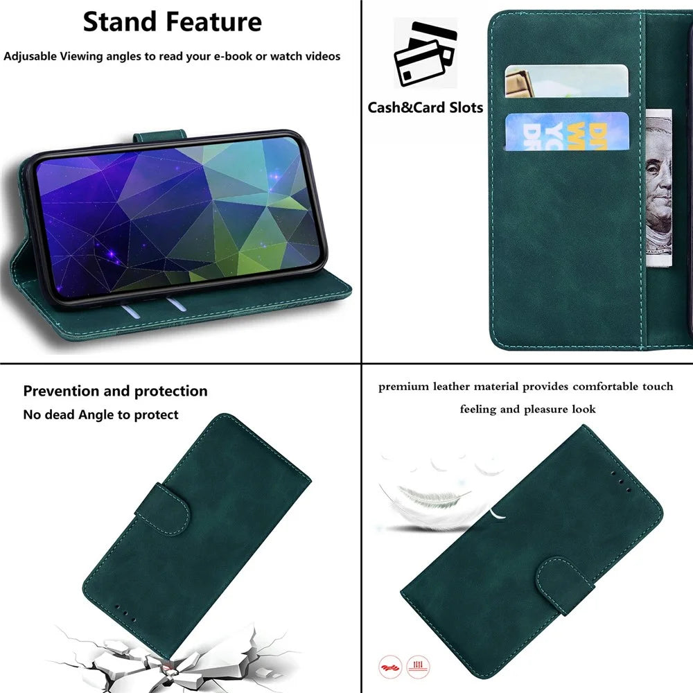 For iPhone 18 Pro Max / 17 Pro Max Case Solid Color Leather Wallet Phone Cover - Green - 4