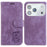 For iPhone 18 Pro Max / 17 Pro Max Wallet Case Tiger Imprint Leather Shockproof Phone Cover with Wrist Strap - Purple - 1