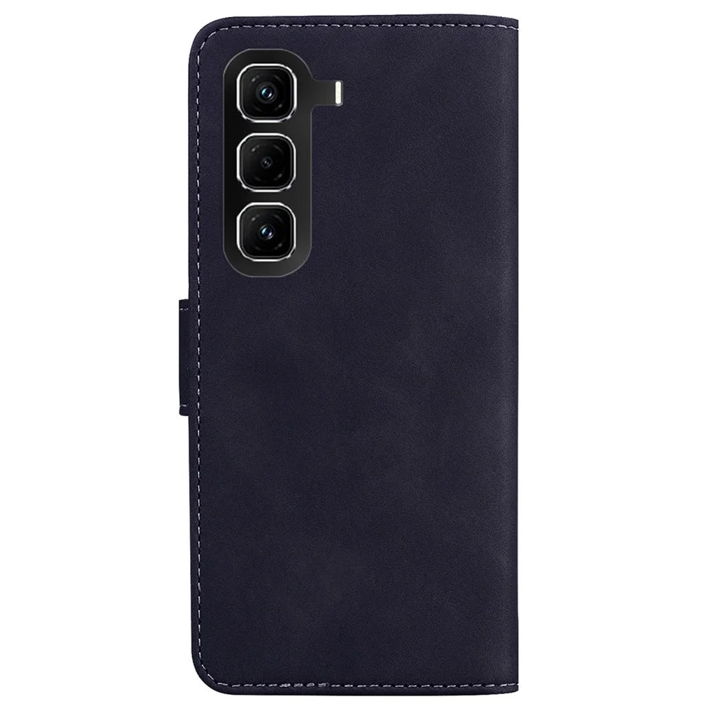 For Infinix Hot 50 Pro 4G Case Solid Color Leather Wallet Phone Cover - Black - 7