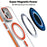 For iPhone 15 Pro Magnetic Case TPU Acrylic Clear Phone Back Cover with Lens Protector Kickstand - Orange - 4