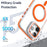 For iPhone 15 Pro Magnetic Case TPU Acrylic Clear Phone Back Cover with Lens Protector Kickstand - Orange - 7