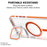For iPhone 16 Pro Magnetic Case TPU Acrylic Clear Phone Back Cover with Lens Protector Kickstand - Orange - 3