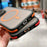 For iPhone 15 Pro Max Magnetic Case Skin-Touch TPU Acrylic Phone Back Cover with Lens Protector Kickstand - Orange - 6