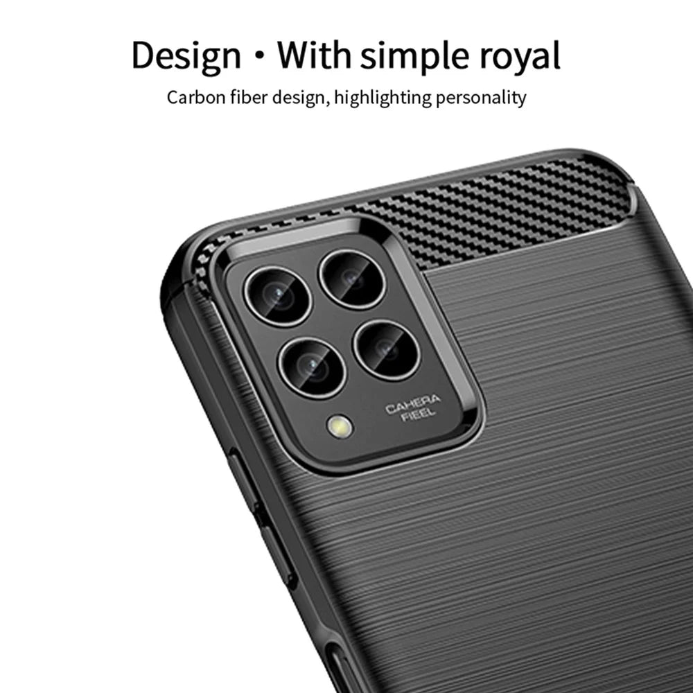 MOFI JK TPU Series-1 for T-Mobile Revvl 6 Pro 5G Brushed Surface Drop-proof Phone Case Carbon Fiber Texture Protective TPU Cover - Black - 5