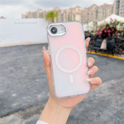 For iPhone 17e / 16e Case Compatible with MagSafe Color Changing TPU Phone Back Cover - White - 1