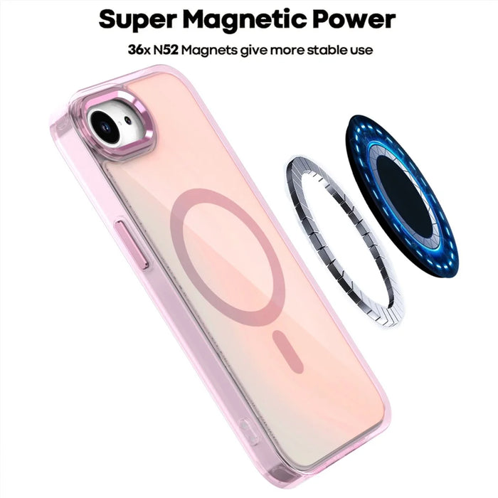 For iPhone 17e / 16e Case Compatible with MagSafe Color Changing TPU Phone Back Cover - White - 2