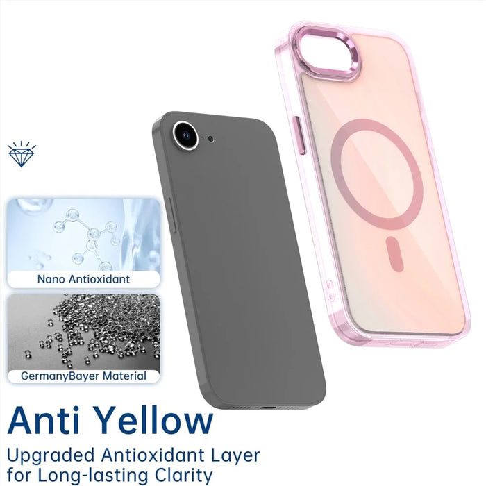 For iPhone 17e / 16e Case Compatible with MagSafe Color Changing TPU Phone Back Cover - White - 4