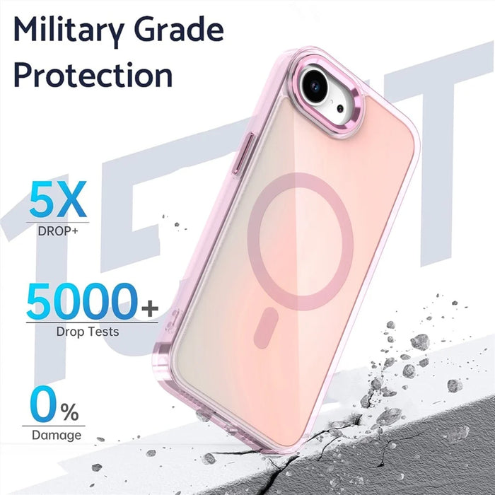 For iPhone 17e / 16e Case Compatible with MagSafe Color Changing TPU Phone Back Cover - White - 5