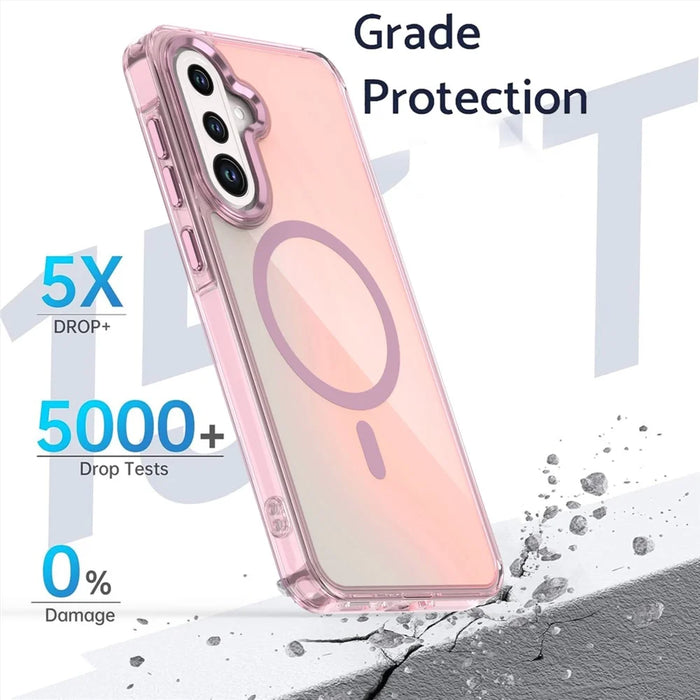 For Samsung Galaxy A55 5G Magnetic Case Color Changing TPU Phone Back Cover - Pink - 6