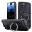 For iPhone 16 Pro Max Case Ring Kickstand PC + TPU Shockproof Phone Back Cover - Black - 1