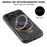 For iPhone 16 Pro Max Case Ring Kickstand PC + TPU Shockproof Phone Back Cover - Black - 3