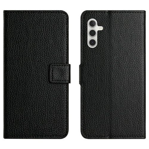 For Samsung Galaxy A56 5G / M56 5G Case PU Leather Wallet Phone Cover Litchi Texture, Black - 1