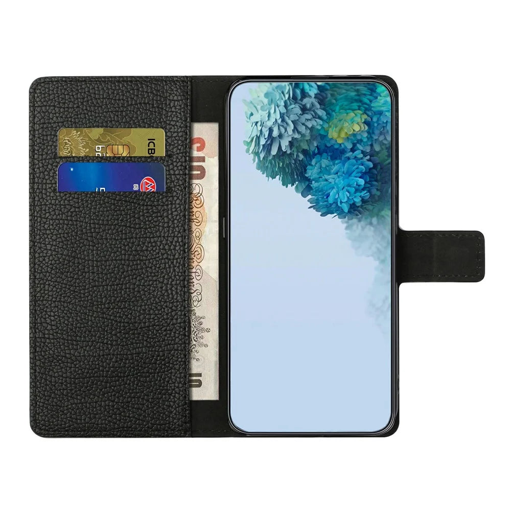 For Samsung Galaxy A56 5G / M56 5G Case PU Leather Wallet Phone Cover Litchi Texture, Black - 2