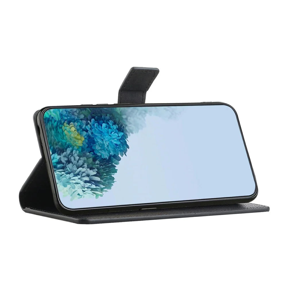 For Samsung Galaxy A56 5G / M56 5G Case PU Leather Wallet Phone Cover Litchi Texture, Black - 3