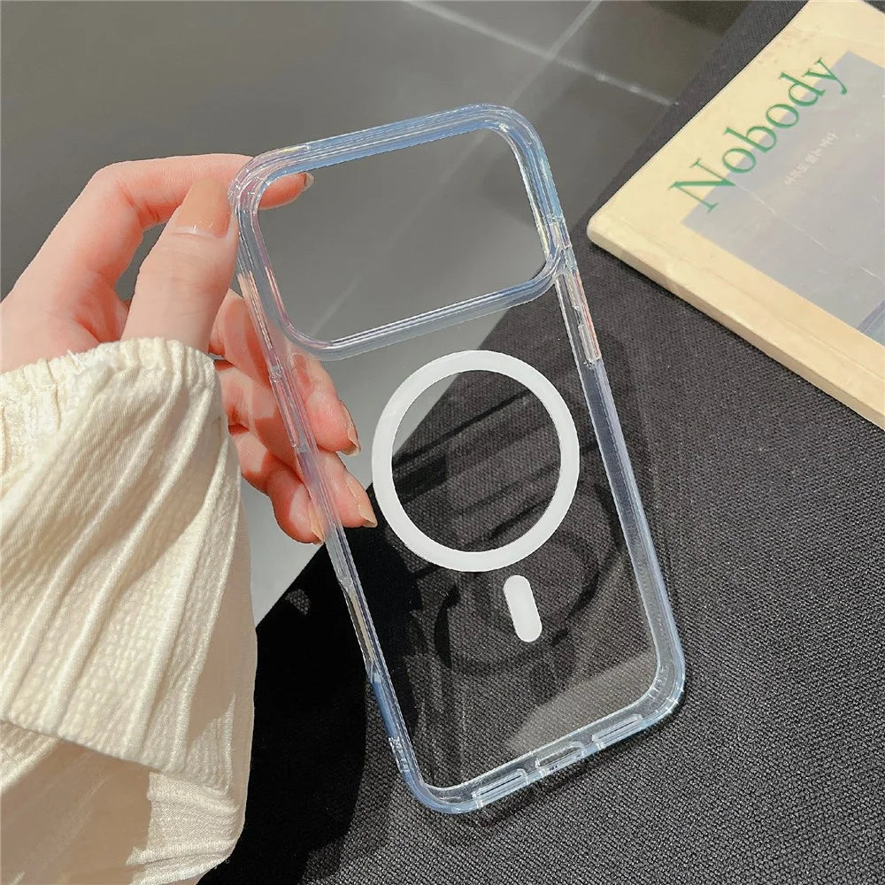 For iPhone 17 Pro Max Case Compatible with MagSafe TPU Acrylic 2.5mm Clear Phone Cover - 1